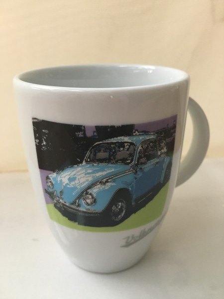 Porzellantasse VW Käfer Blau/Weiß