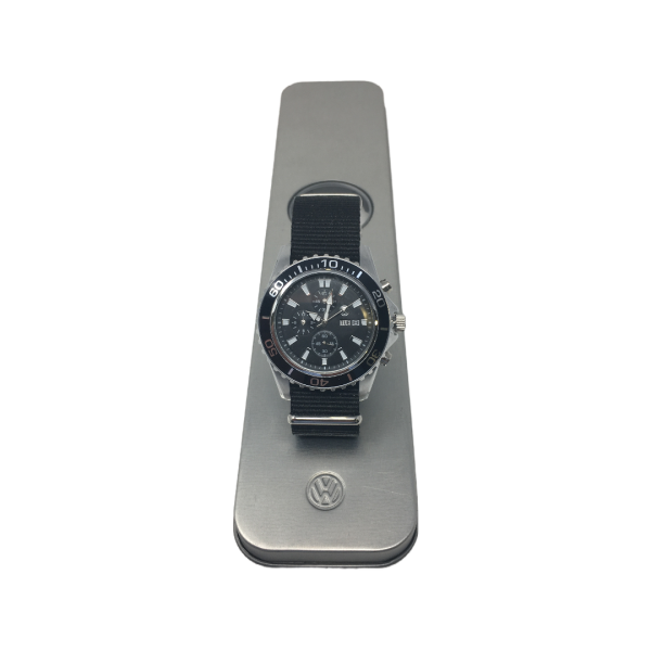Armband-Uhr 44mm Herren 3-Zeiger schwarz